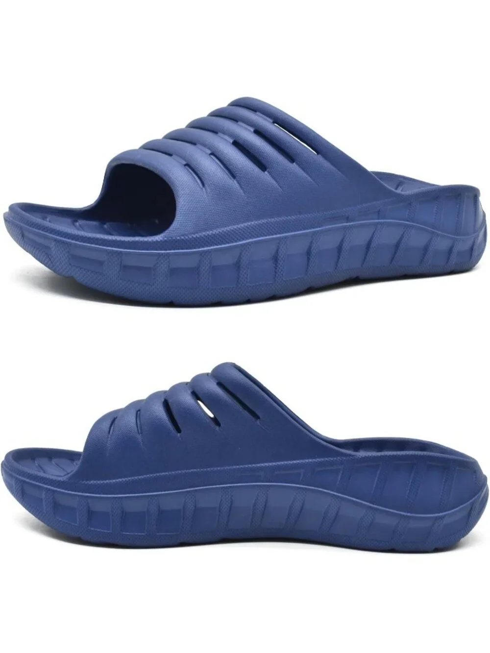 Men's Blue Sandals Orthotic Arch Support Open Toe Sport Slides Thick Cushion